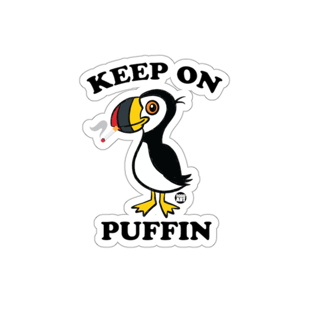 Keep On Puffin Sticker with Cartoon Puffin
