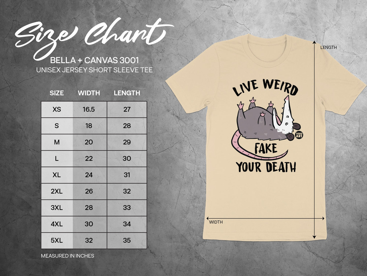 Live Weird Fake Your Death Fun Short Sleeve Tee