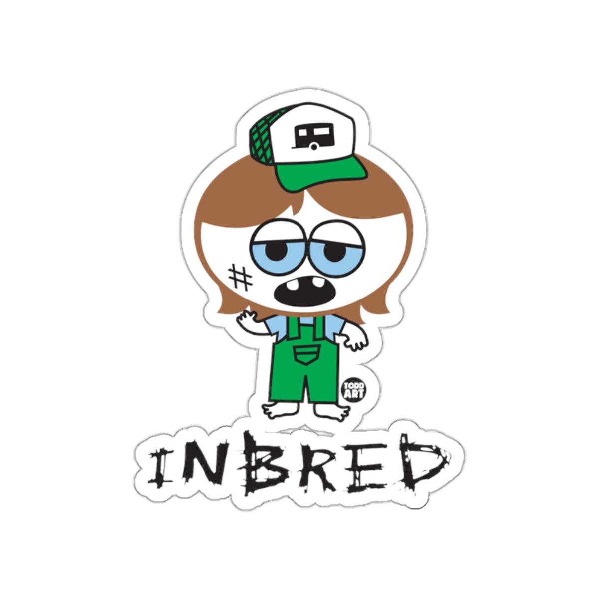 Funny Cartoon Character INBRED Sticker for Sale