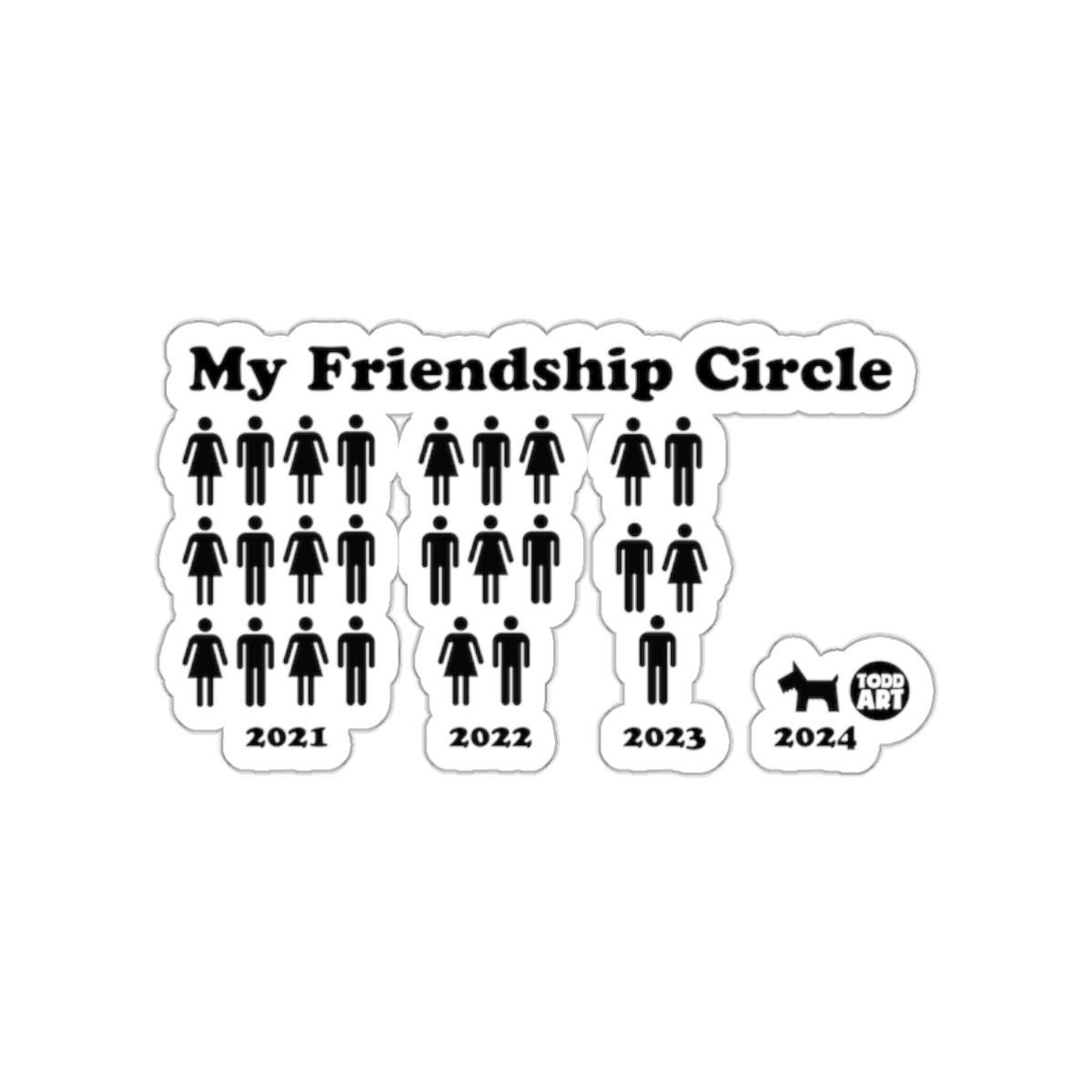My Friendship Circle Todd Art Humorous Sticker