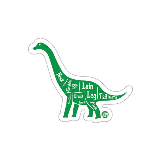 Dinosaur Meat Cuts Diagram Illustration Sticker