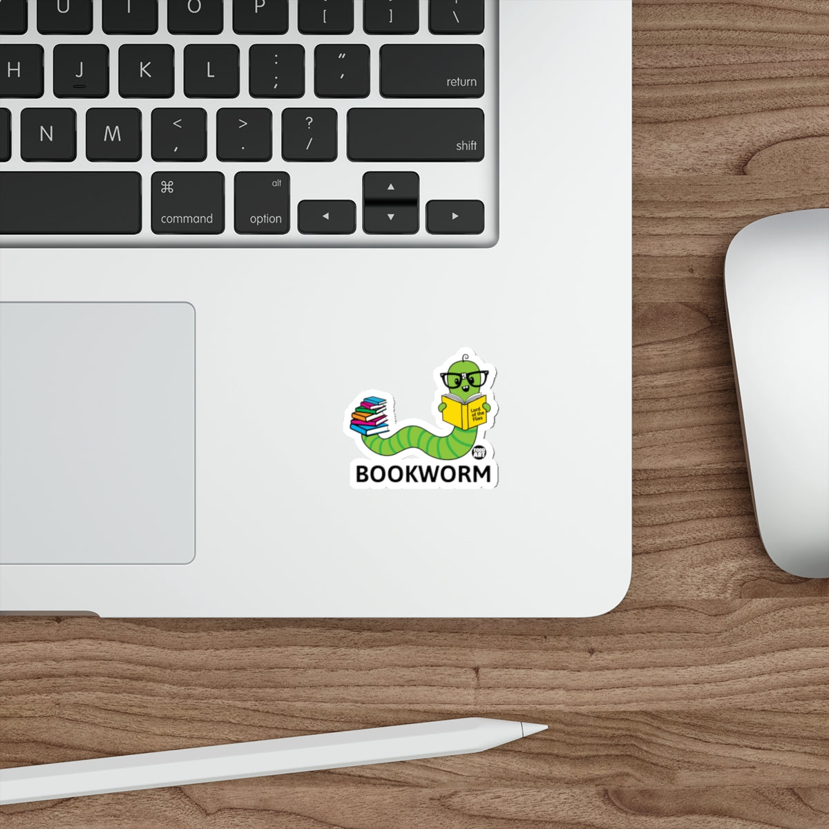 Cute Bookworm Reading with Glasses Sticker