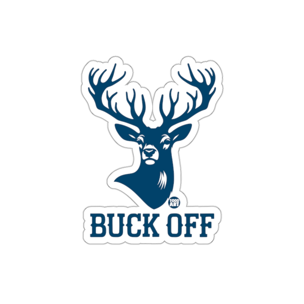 Buck Off Deer Graphic White Background Sticker