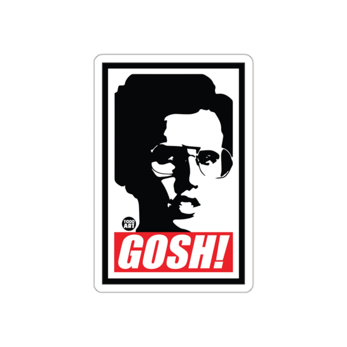 GOSH! Featuring A Black And White Portrait Stickers