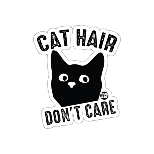 Cat Hair Don't Care Cute Black Cat Artwork Stickers