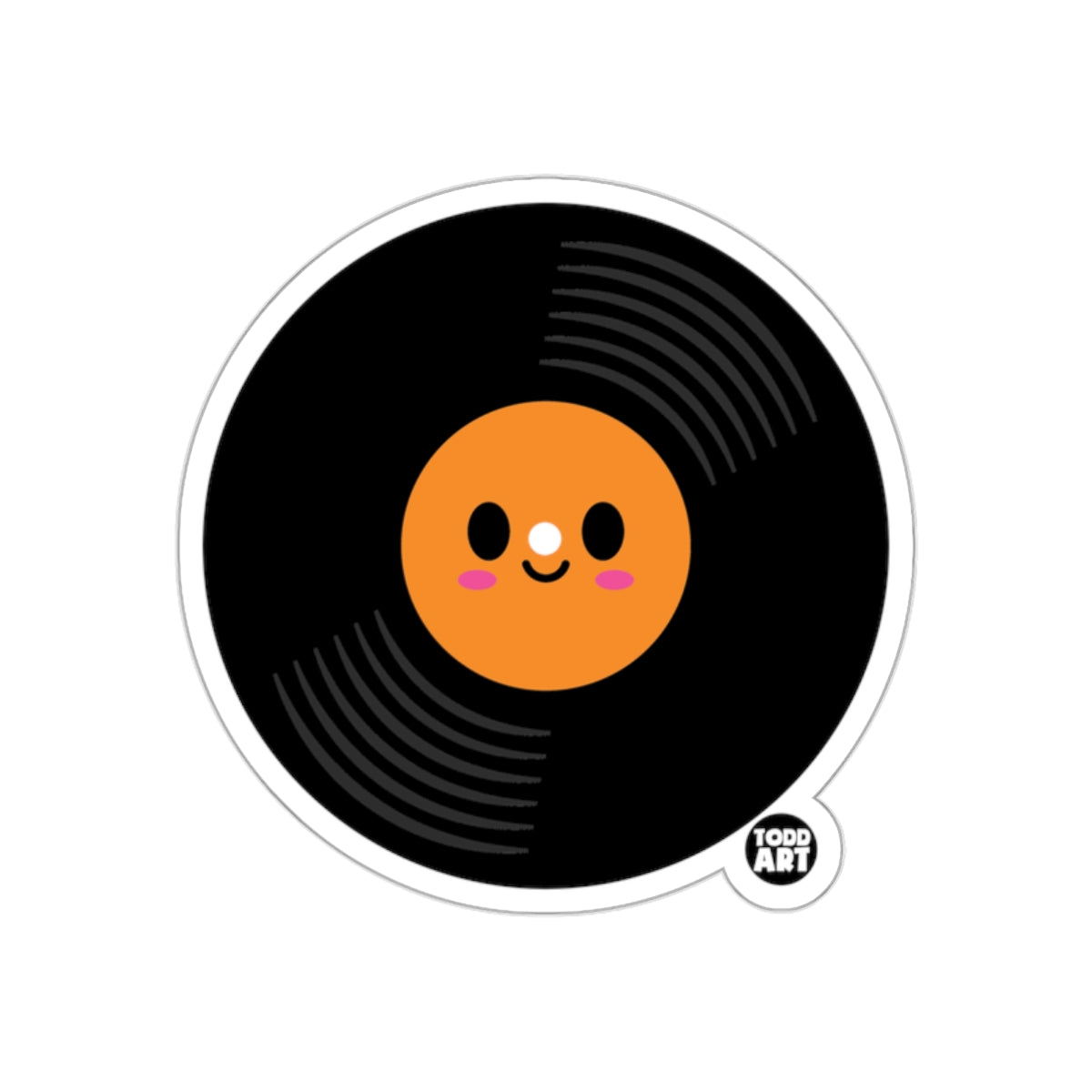 Cute Smiling Vinyl Record Sticker Todd Art product