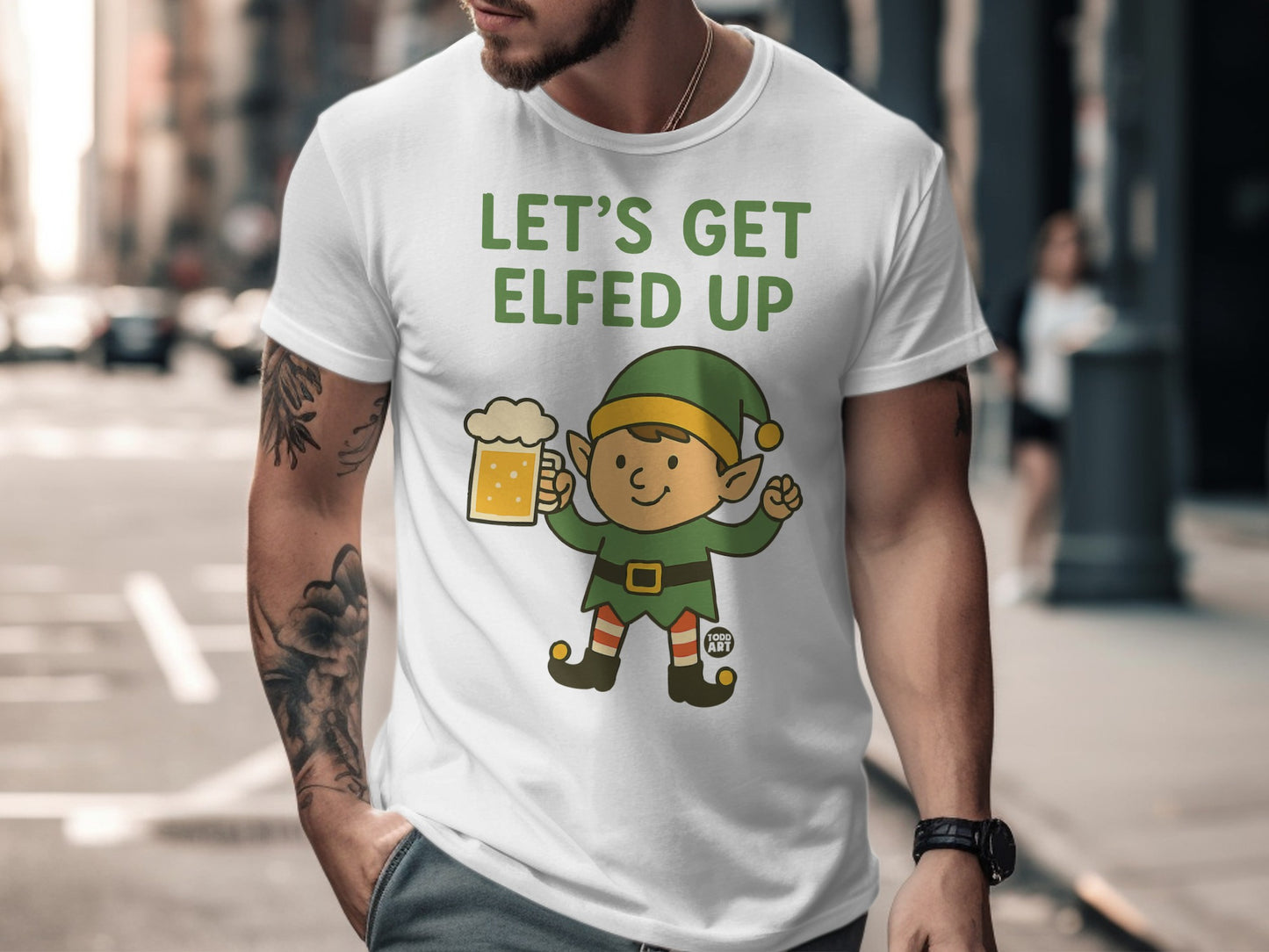 Let's Get Elfed Up Funny Holiday T-shirt
