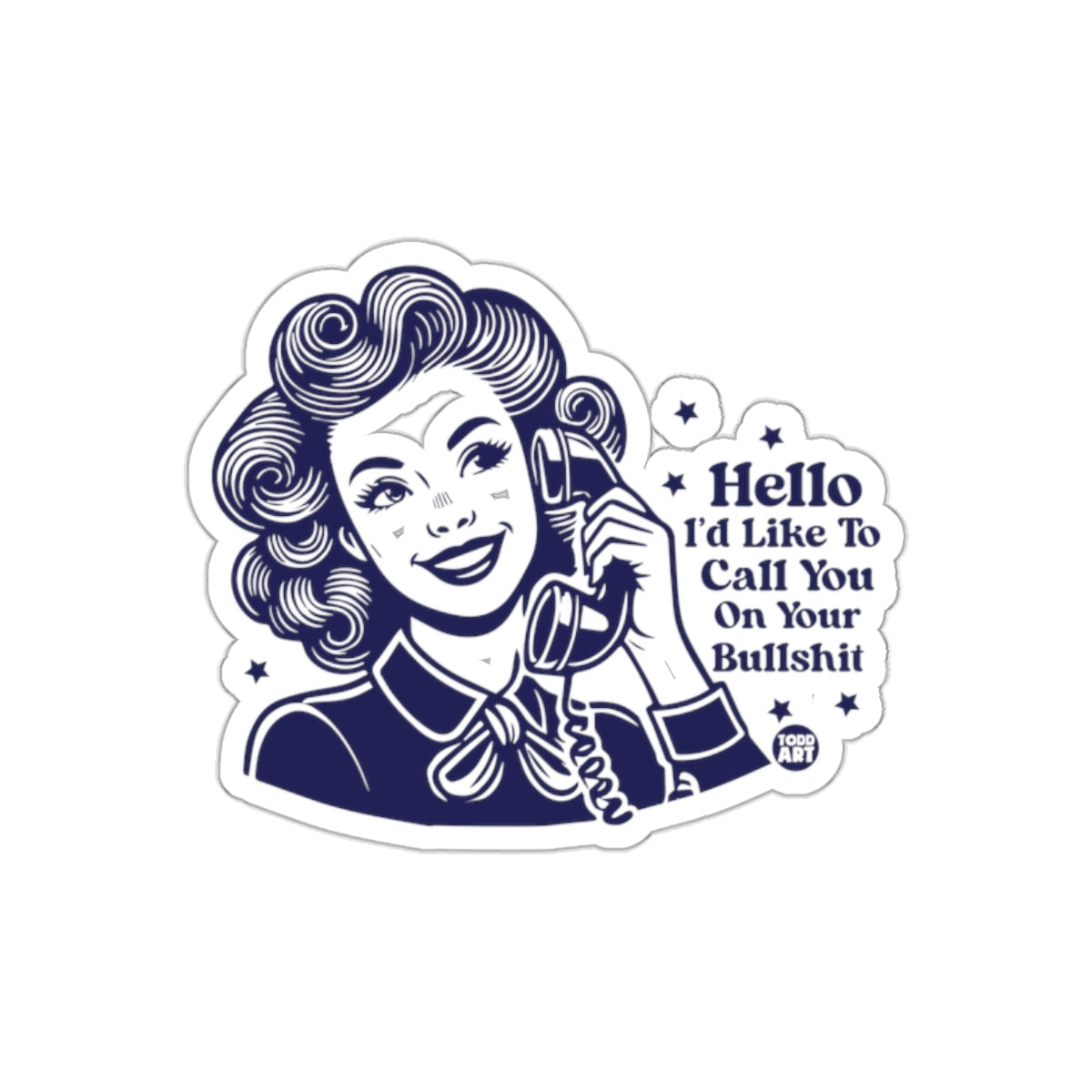 Retro Call You On Your Bullshit Woman Artwork sticker