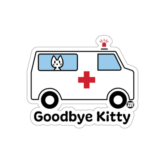 Goodbye Kitty Ambulance Sticker with Red Cross Design