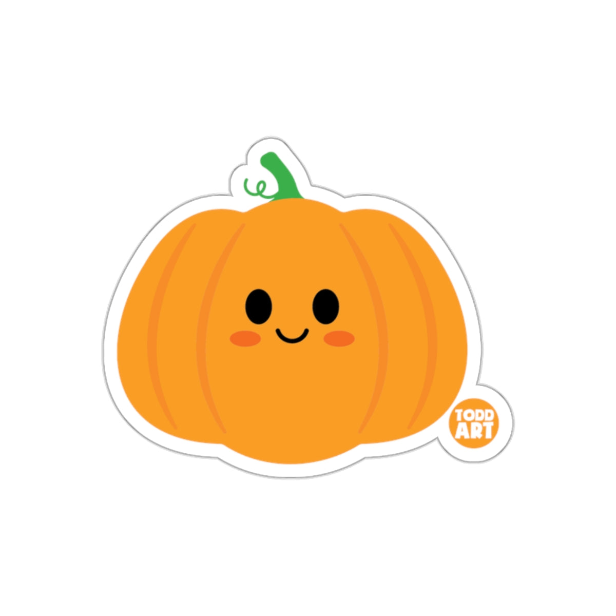 Cute Smiling Pumpkin Sticker for Autumn and Halloween