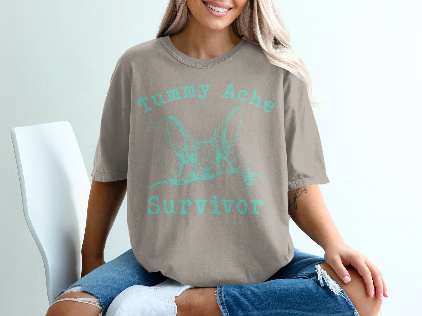 Tummy Ache Survivor Graphic Tee Funny Shirt Product