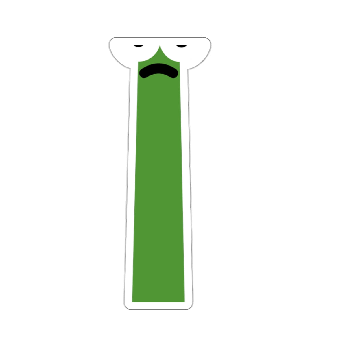 Sad Green Face Long Sticker Perfect for Decor