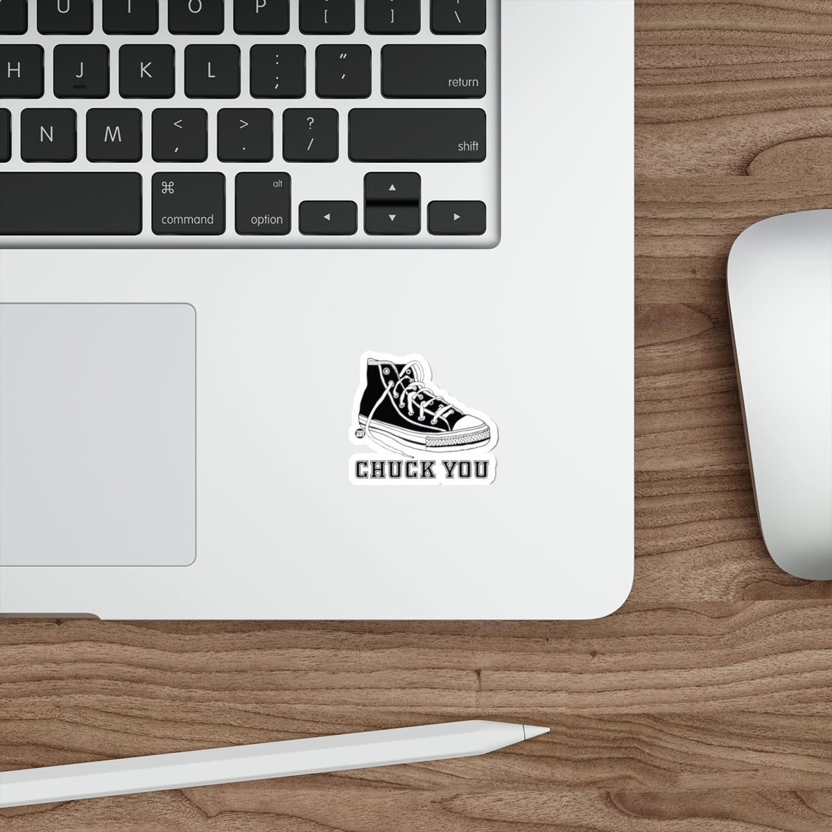 Chuck You Shoe Sticker Black and White Graphic Decor