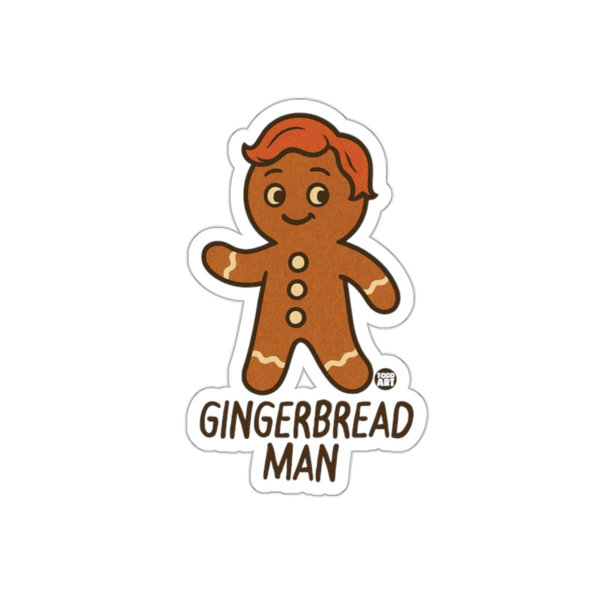 Cute Gingerbread Man Sticker for Holiday Fun