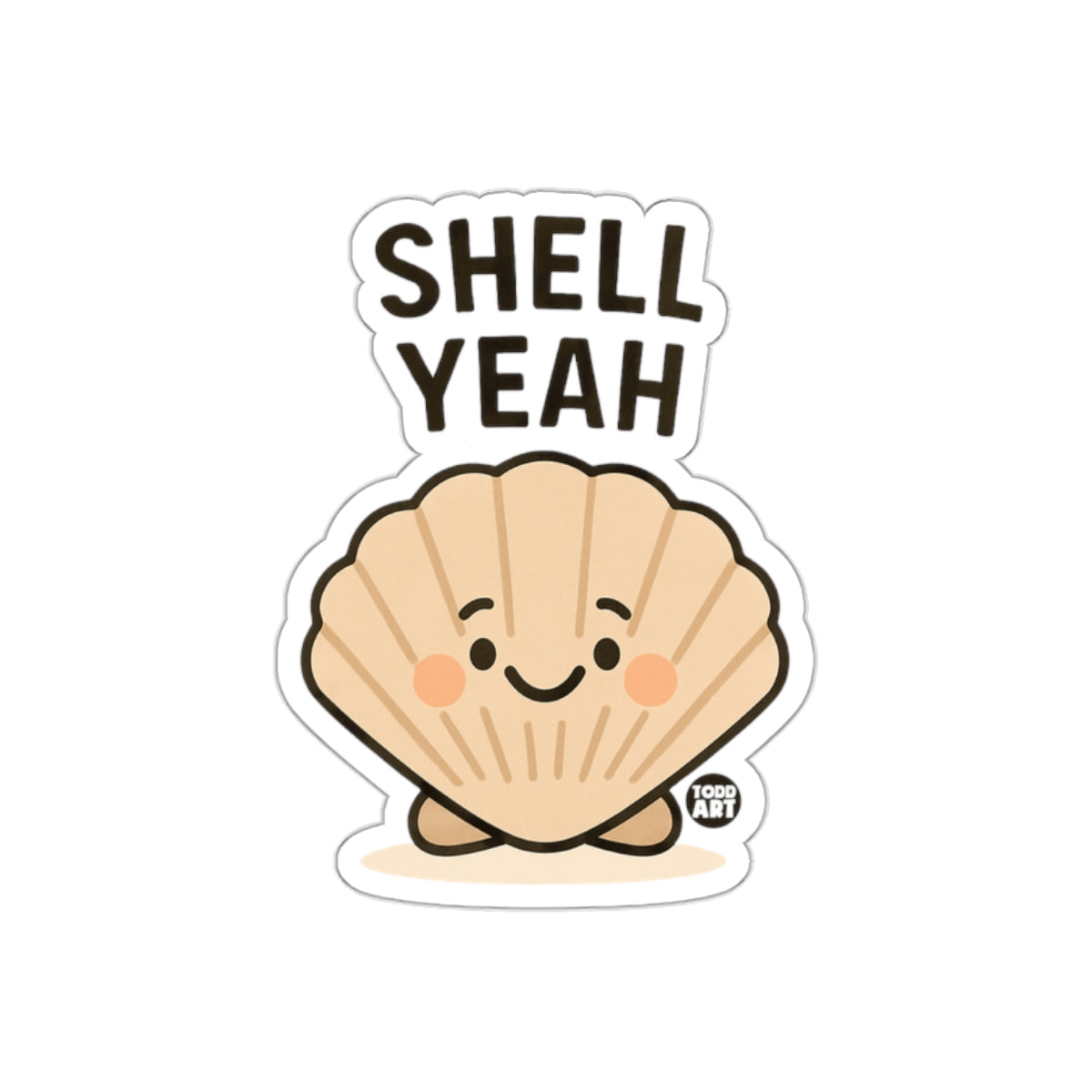 Cute Happy Shell Yeah Sticker Fun Decal Decoration