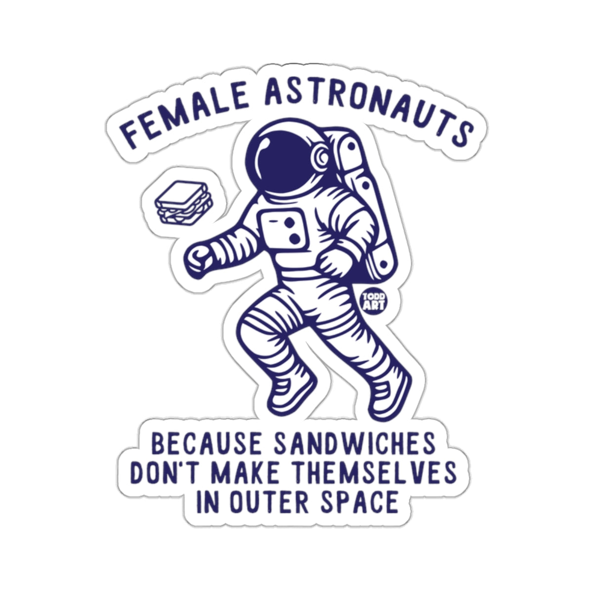 Female Astronauts Sandwiches Outer Space Sticker