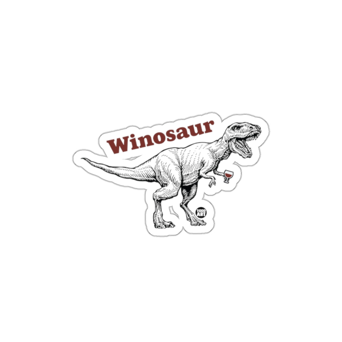 Winosaur Funny Dinosaur with Wine Sticker product