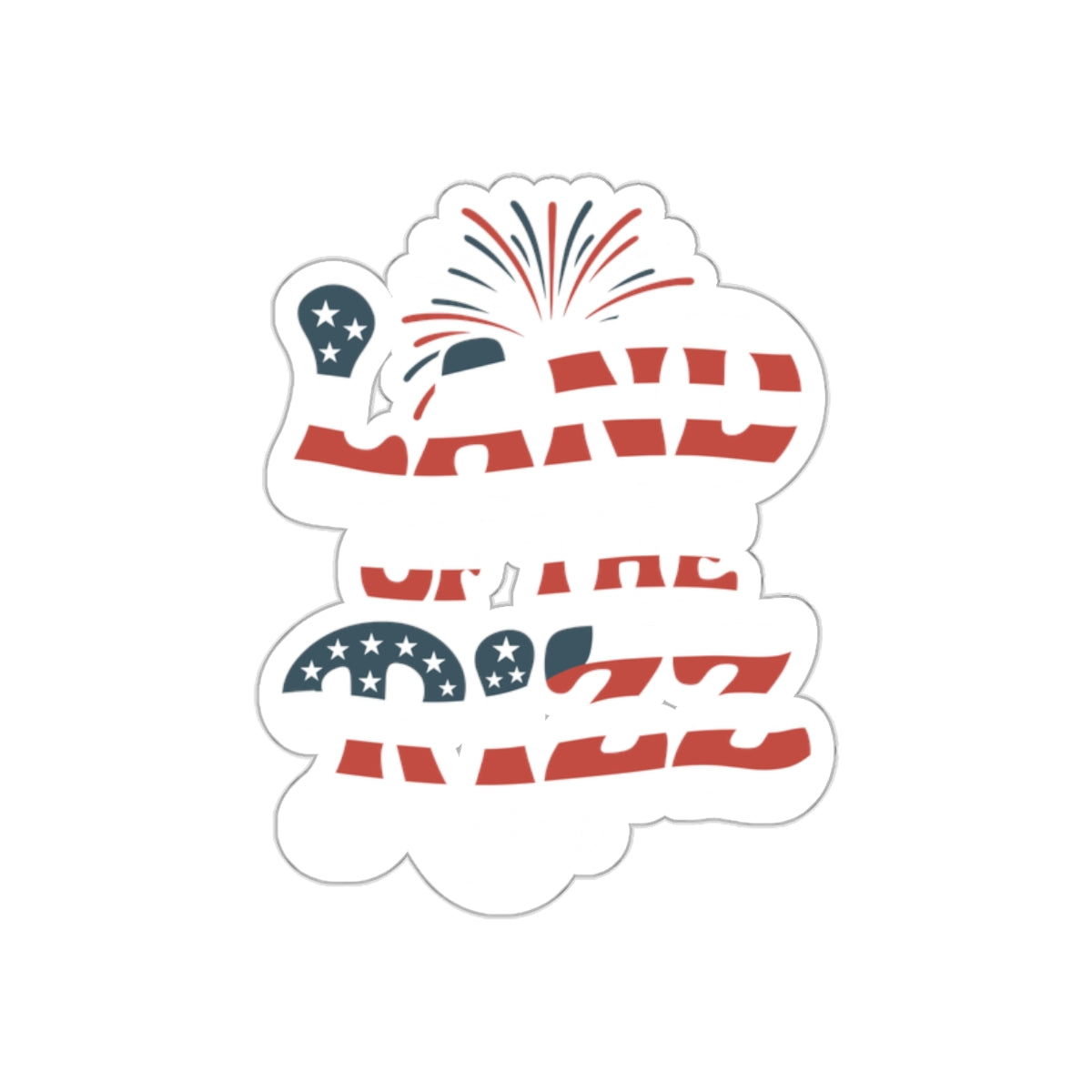 Patriotic Land of the Free Sticker Festive Item