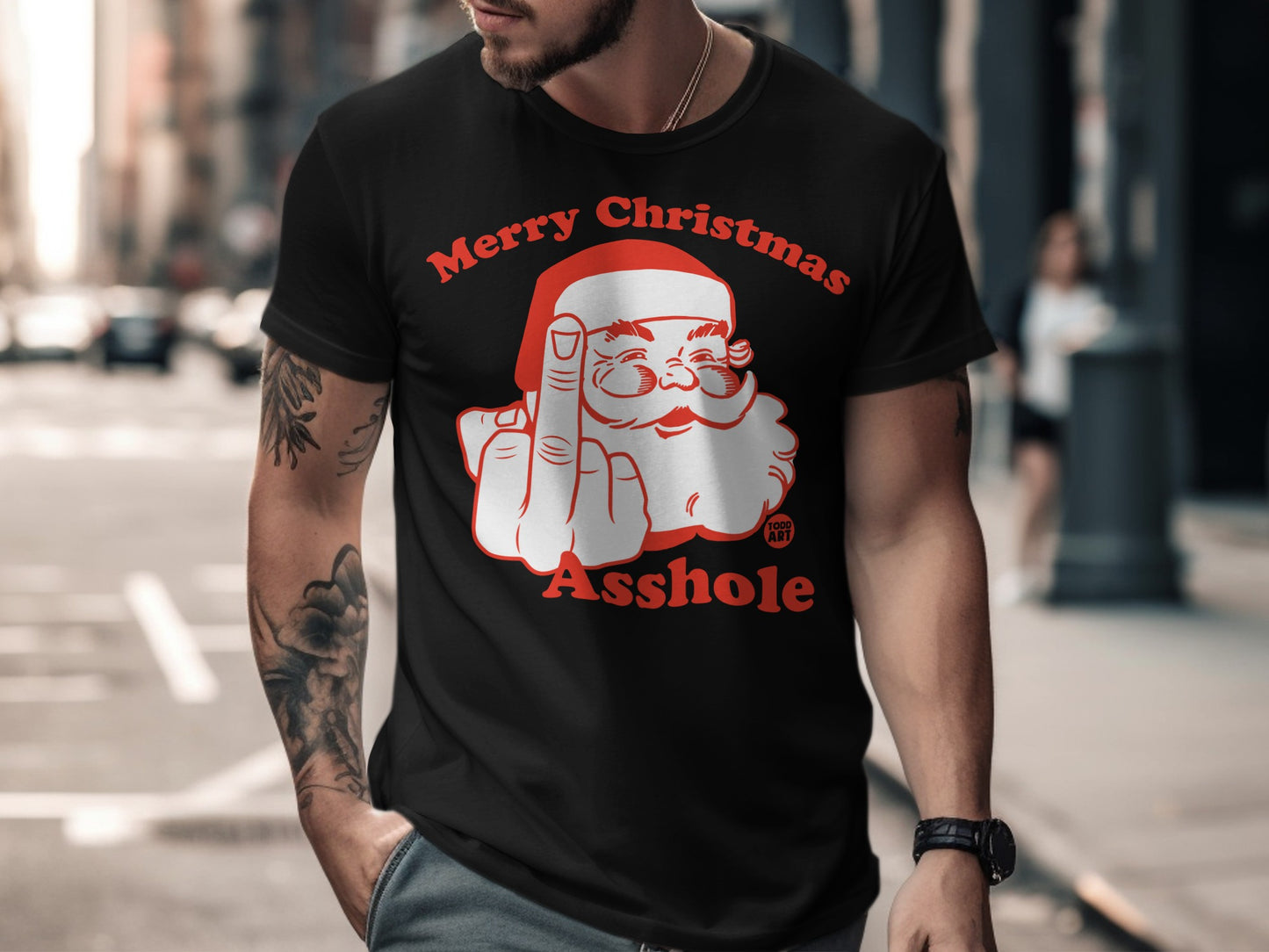 Merry Christmas Santa Graphic Apparel Tee Shirt
