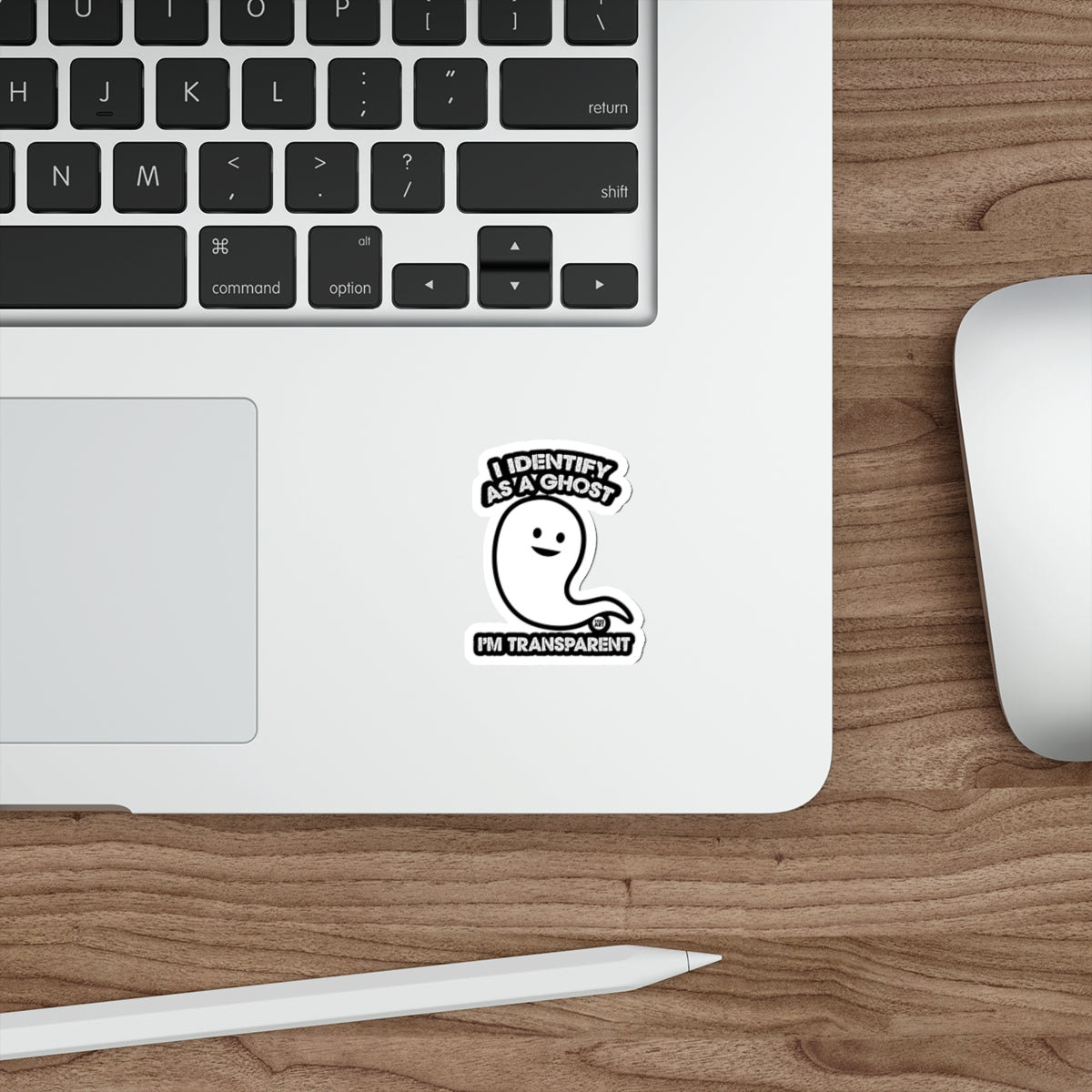 I Identify As A Ghost Im Transparent Funny Ghost Sticker 
