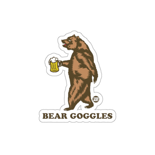 Funny Bear Holding Beer Goggles Sticker Animal Design