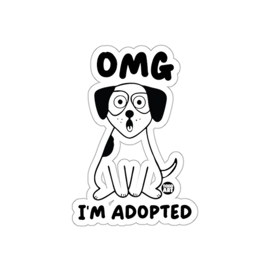 OMG I'm Adopted Cute Dog Illustration Sticker