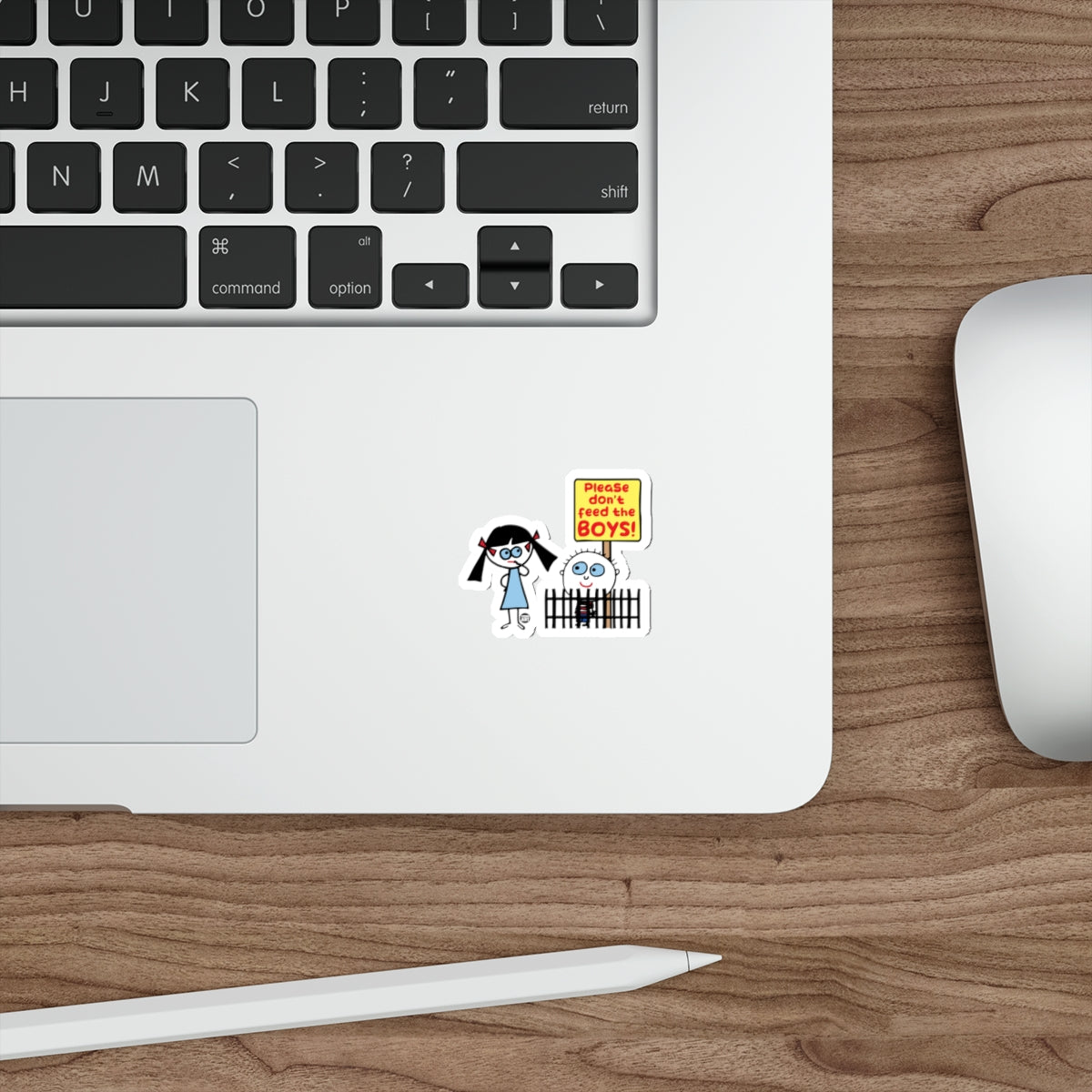 Please Don't Feed the Boys Laptop Sticker Product