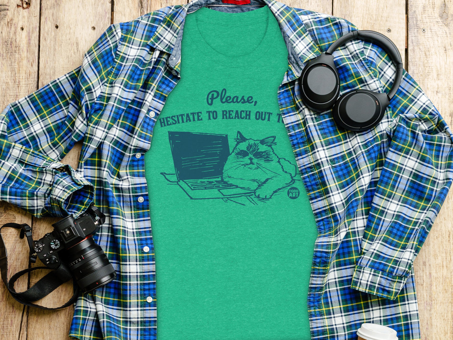 Please Hesitate to Reach Out Cat Graphic Shirt product