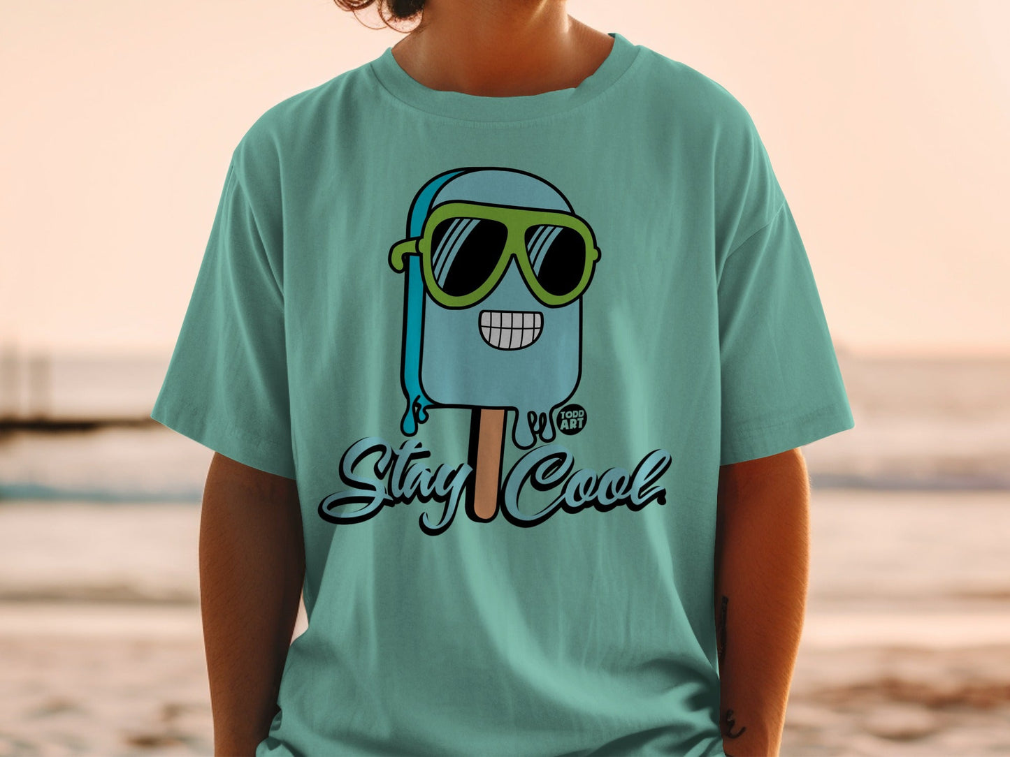Stay Cool Ice Cream Graphic Short Sleeve T-shirt