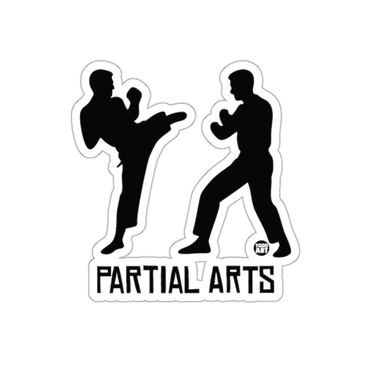 Partial Arts Black Silhouette Martial Arts Sticker