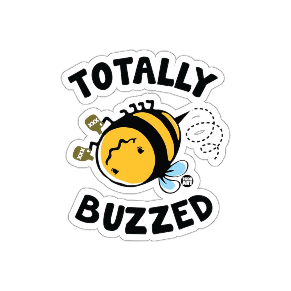 Totally Buzzed Cute Bumblebee Sticker Design
