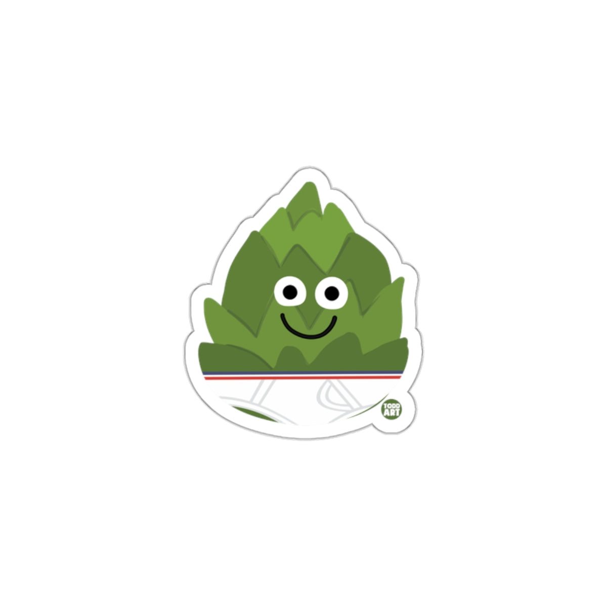 Cute Smiling Green Artichoke Face Sticker Product
