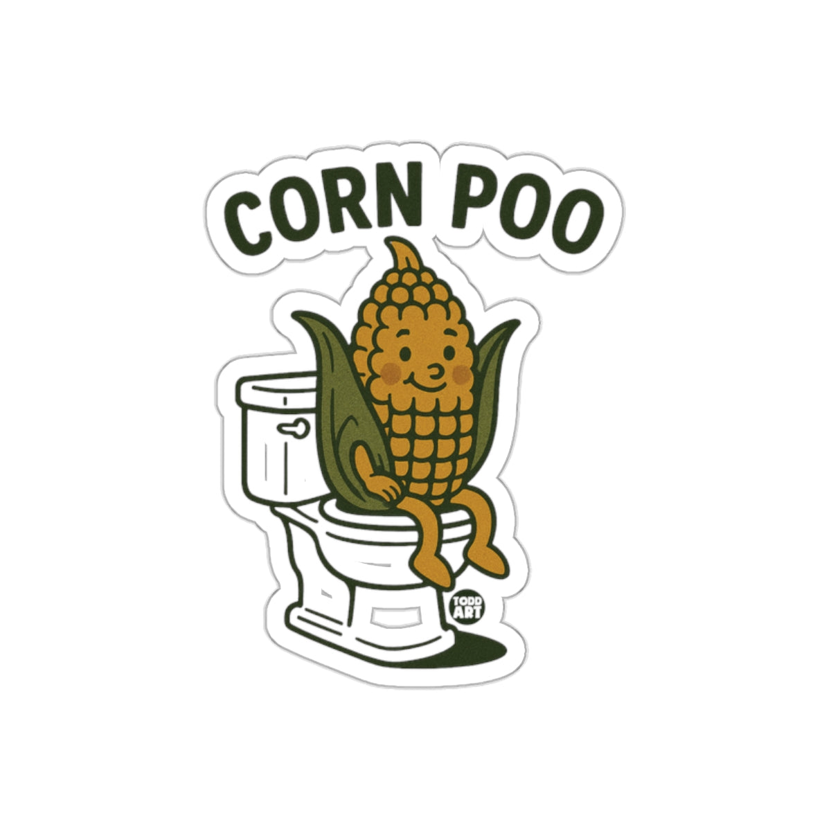 Quirky Corn Poo Toilet Humor Graphic Novelty Stickers