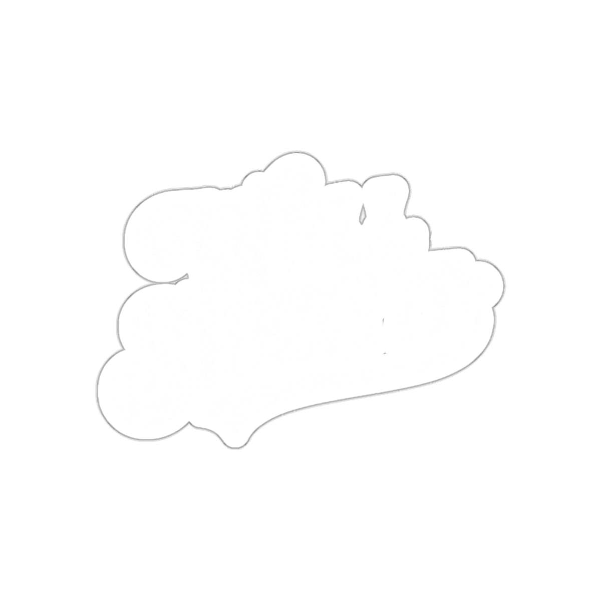 Outline of Fun Shaped Icon Sticker with Wavy Edges