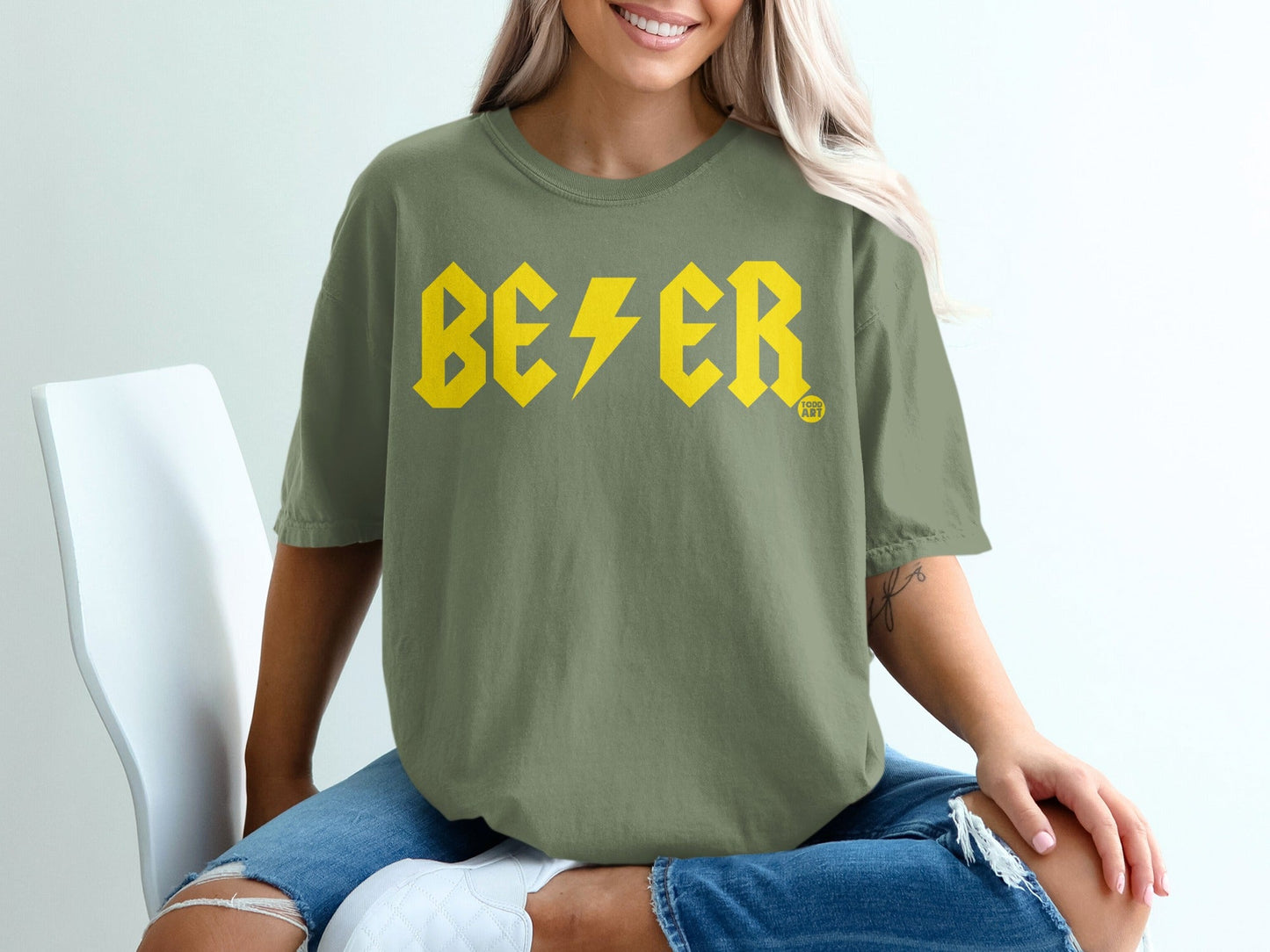 Better Graphic Tee in Moss Green Relaxed Fit Shirt