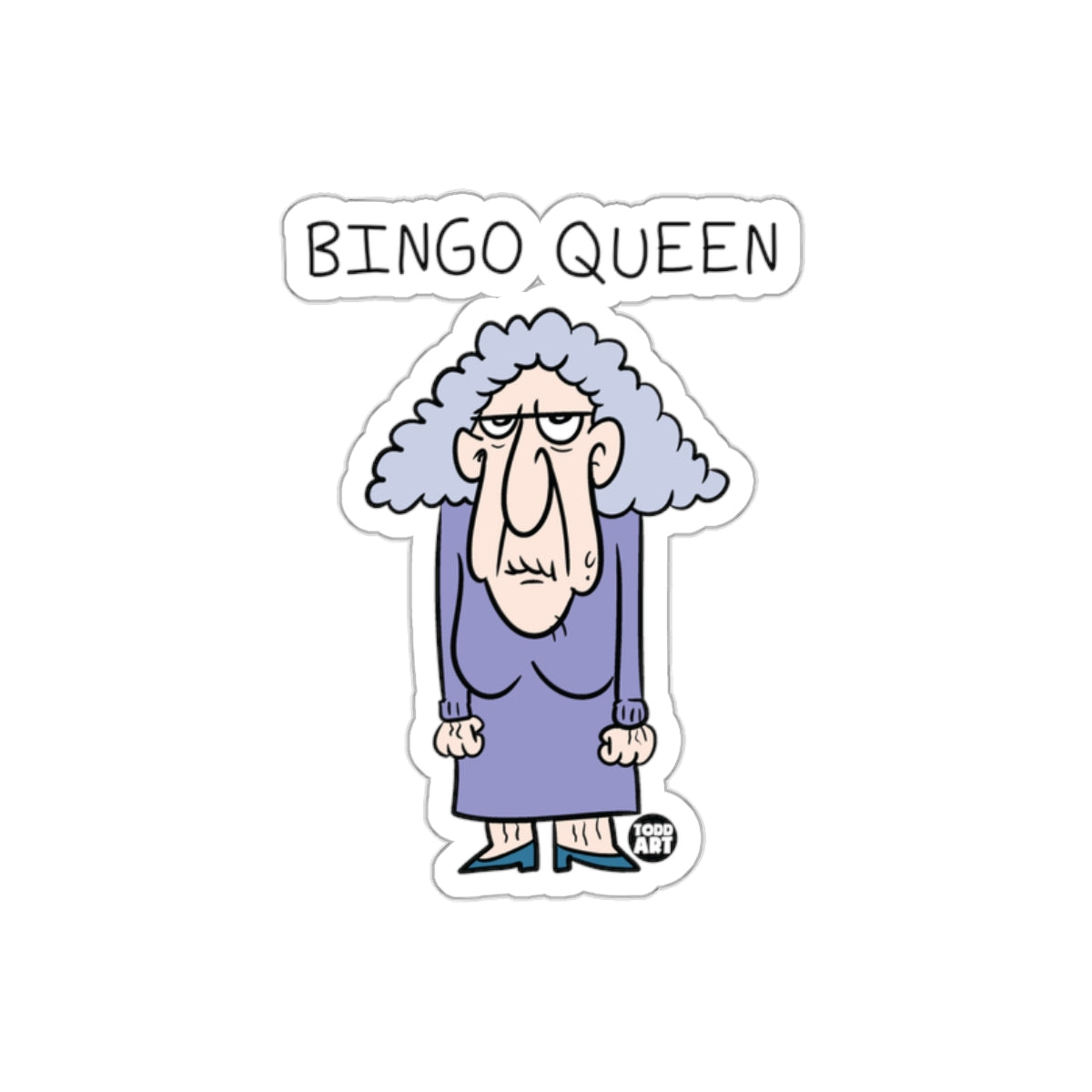 Bingo Queen Funny Sticker for Humor Lovers