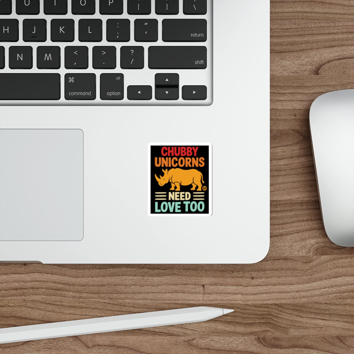 Chubby Unicorns Need Love Too Rhino Sticker Product