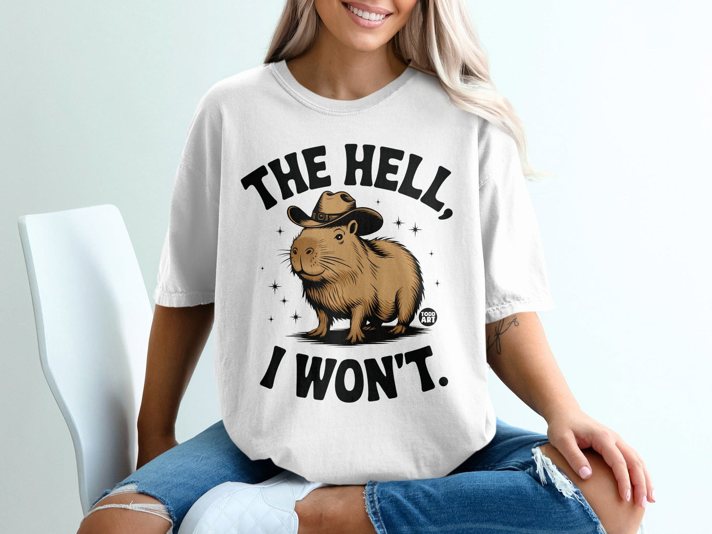 The Hell I Won't Capybara Graphic Tee Shirt