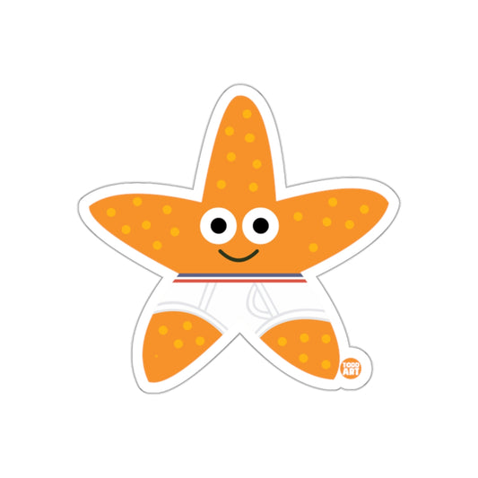 Cute Smiling Starfish Character Sticker for Kids