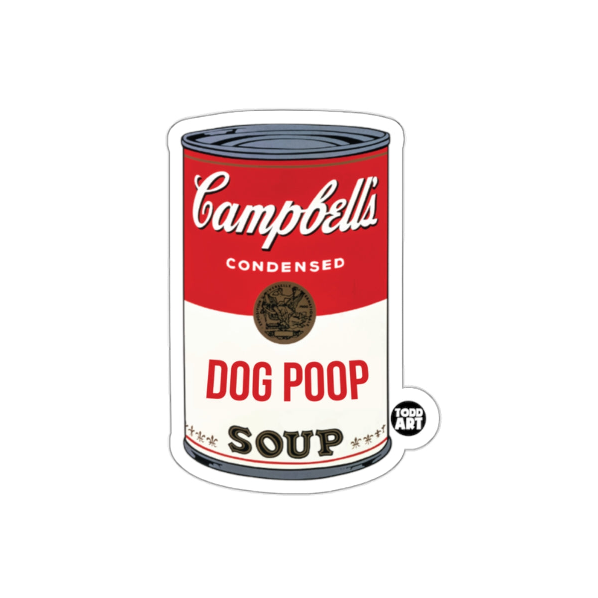 Dog Poop Soup Campbell's Inspired Art Funny Novelty Stickers