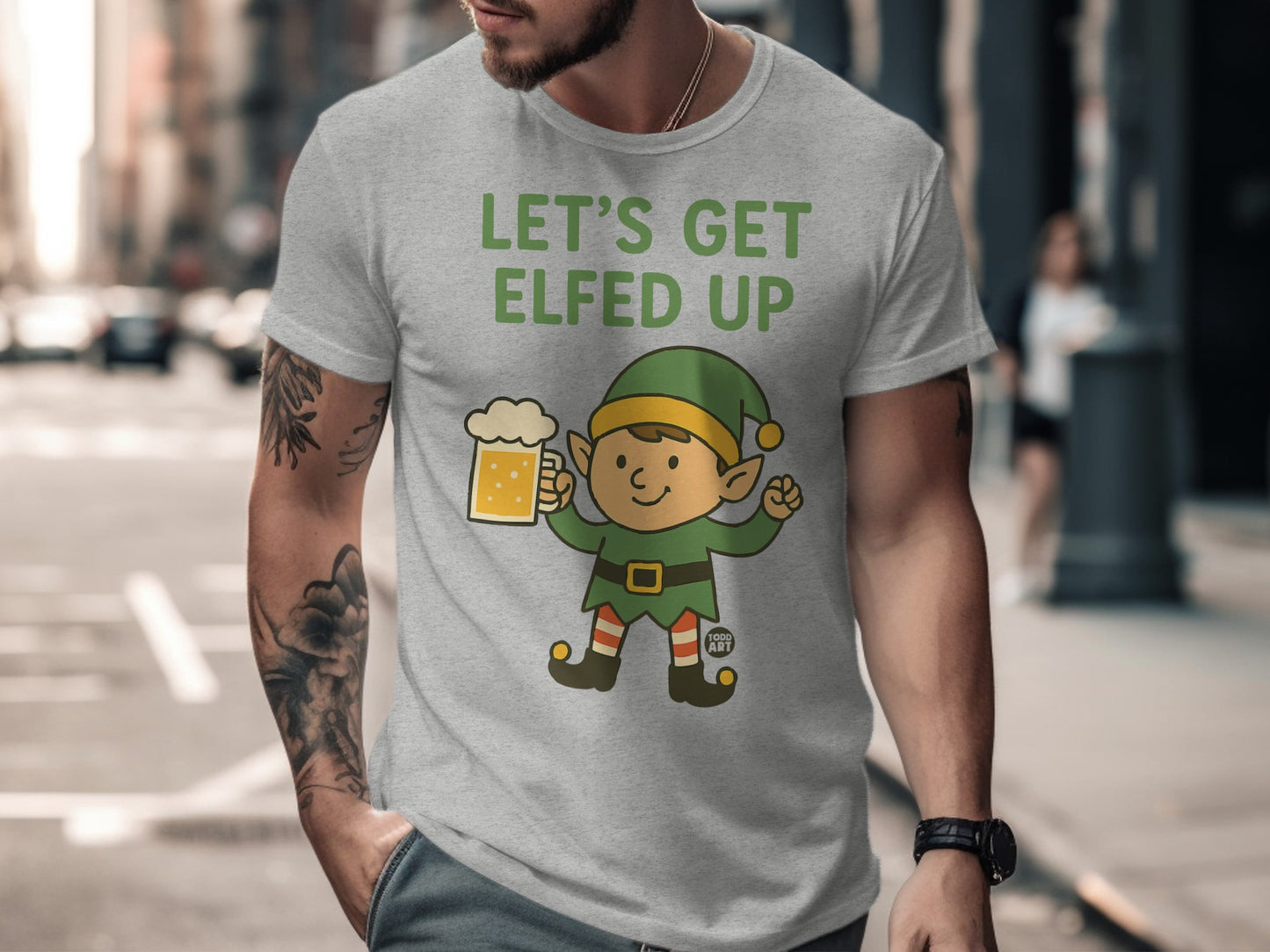 Let's Get Elfed Up Funny Christmas Elf T-shirt