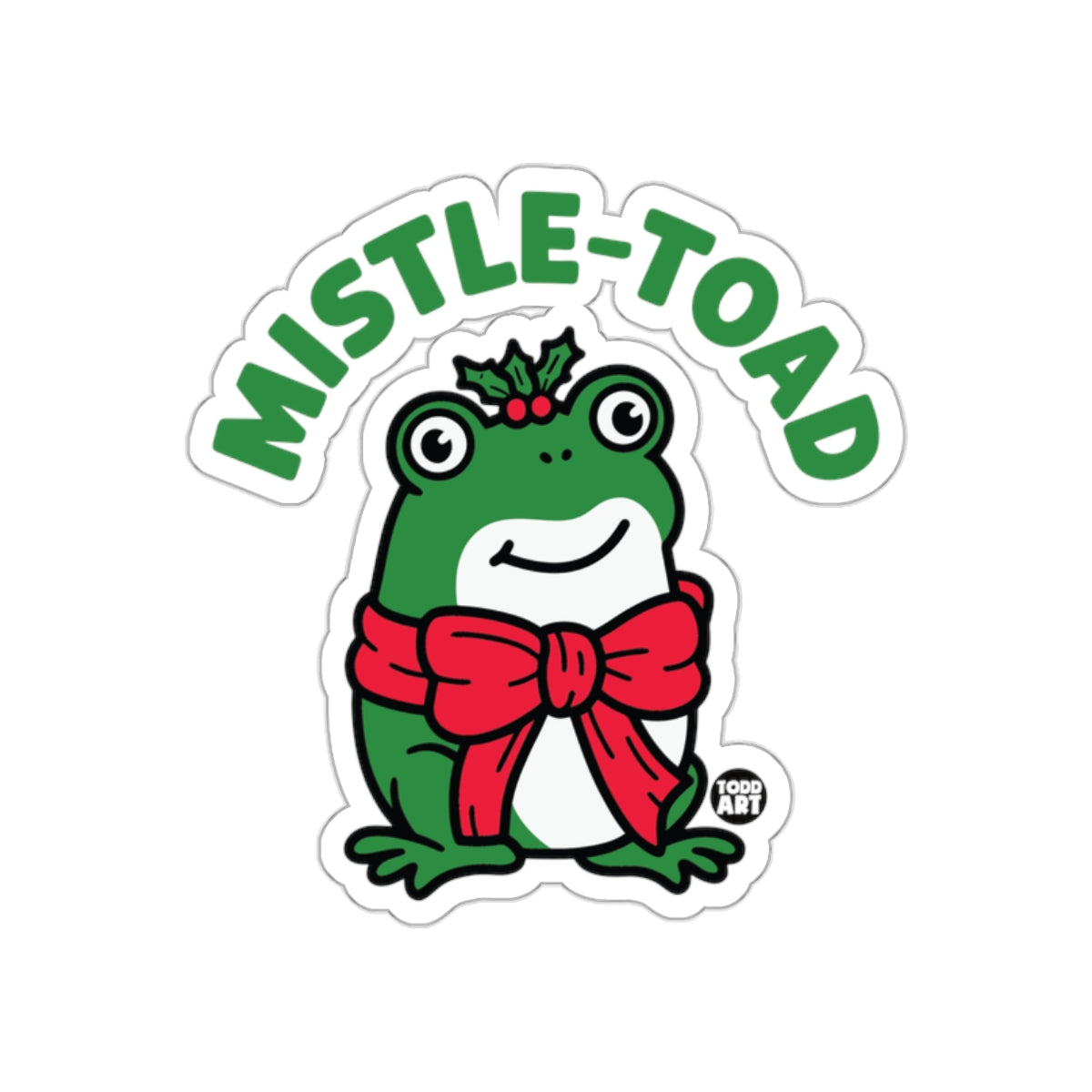 Festive Mistle-Toad Frog with Holly and Bow product