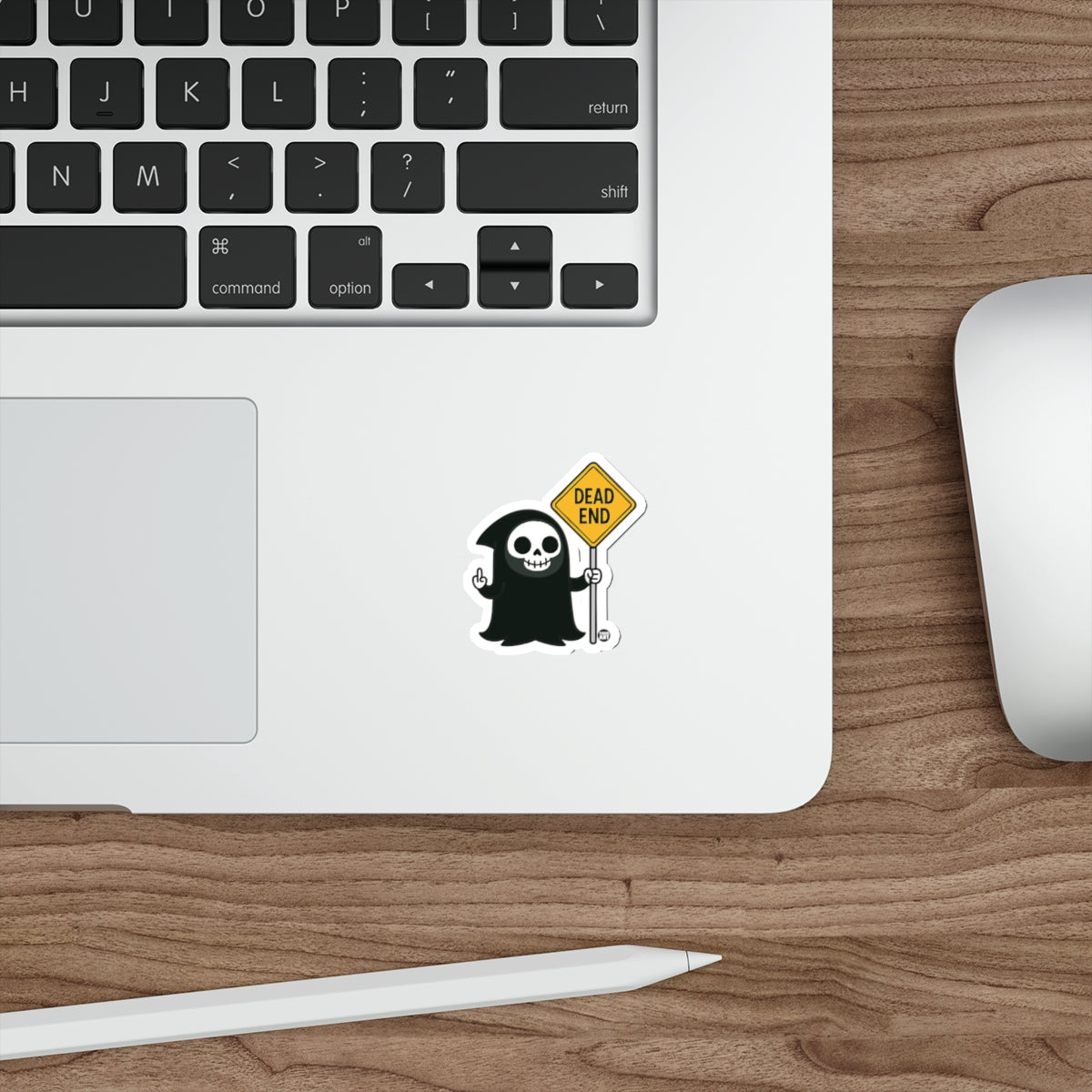Grim Reaper Dead End Sign Sticker for Laptops and More