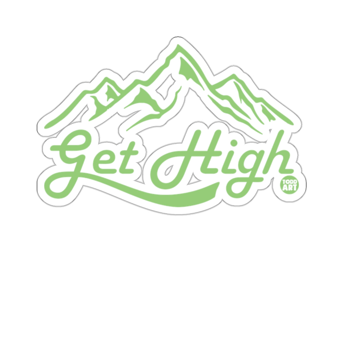 Get High Todd Art Green Mountains Art Design sticker