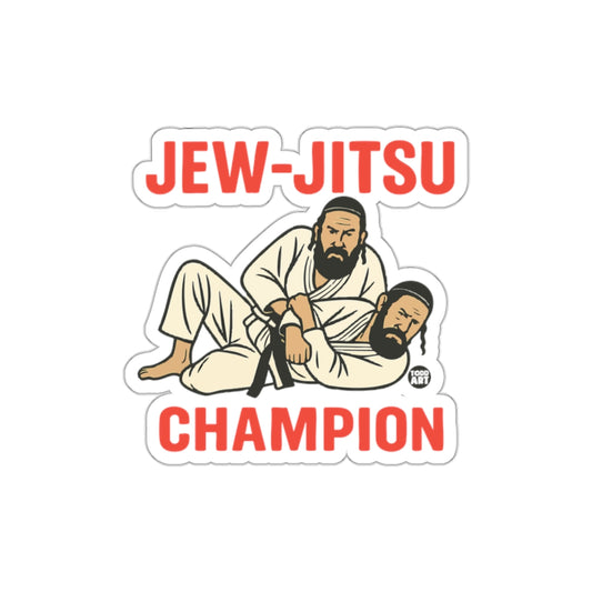 Jew-Jitsu Champion Sticker With Cartoon Design
