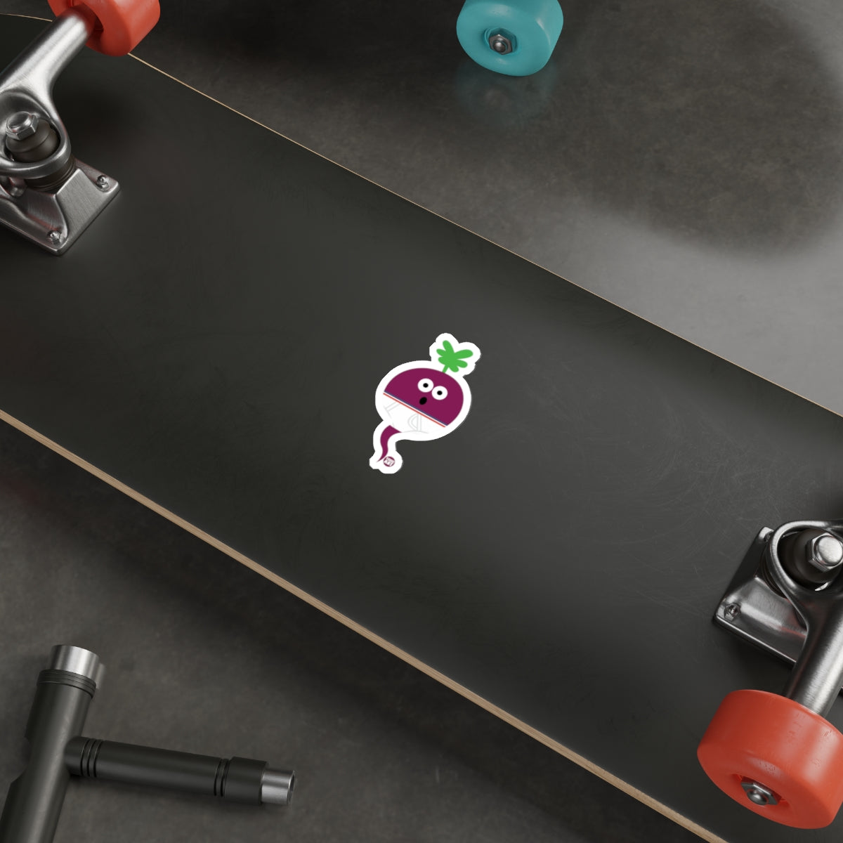 Cute Radish Character Sticker for Your Skateboard