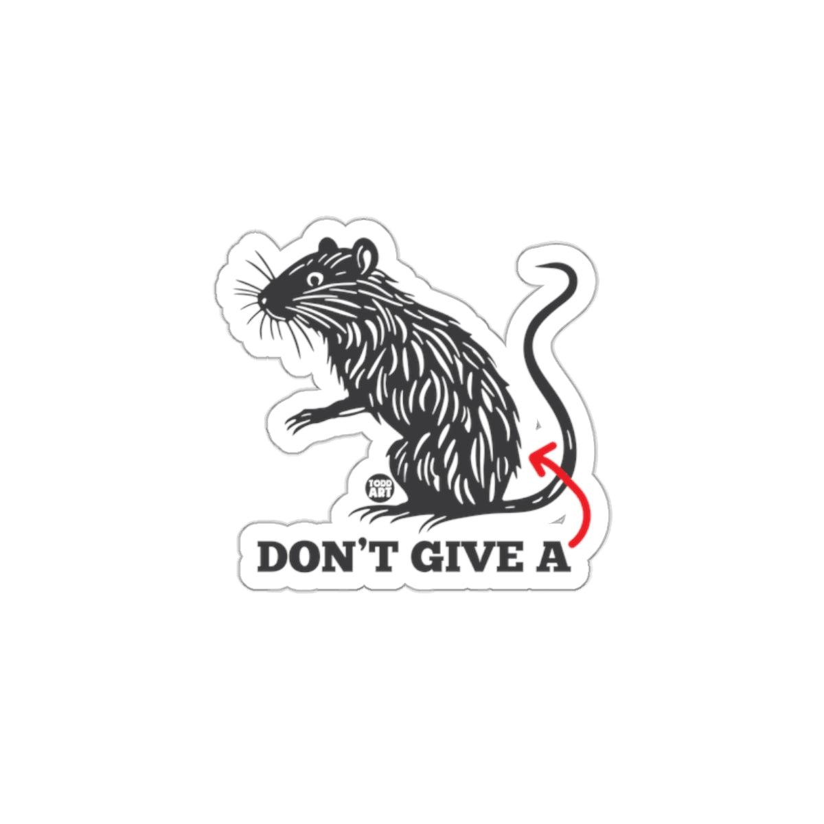 Humorous Rat Graphic Sticker for Laptops or Notebooks
