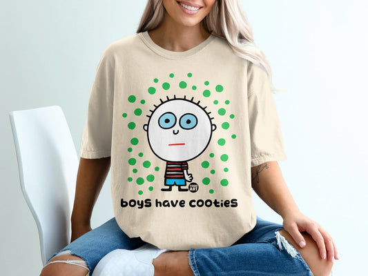 Boys Have Cooties Cartoon Character T-shirt
