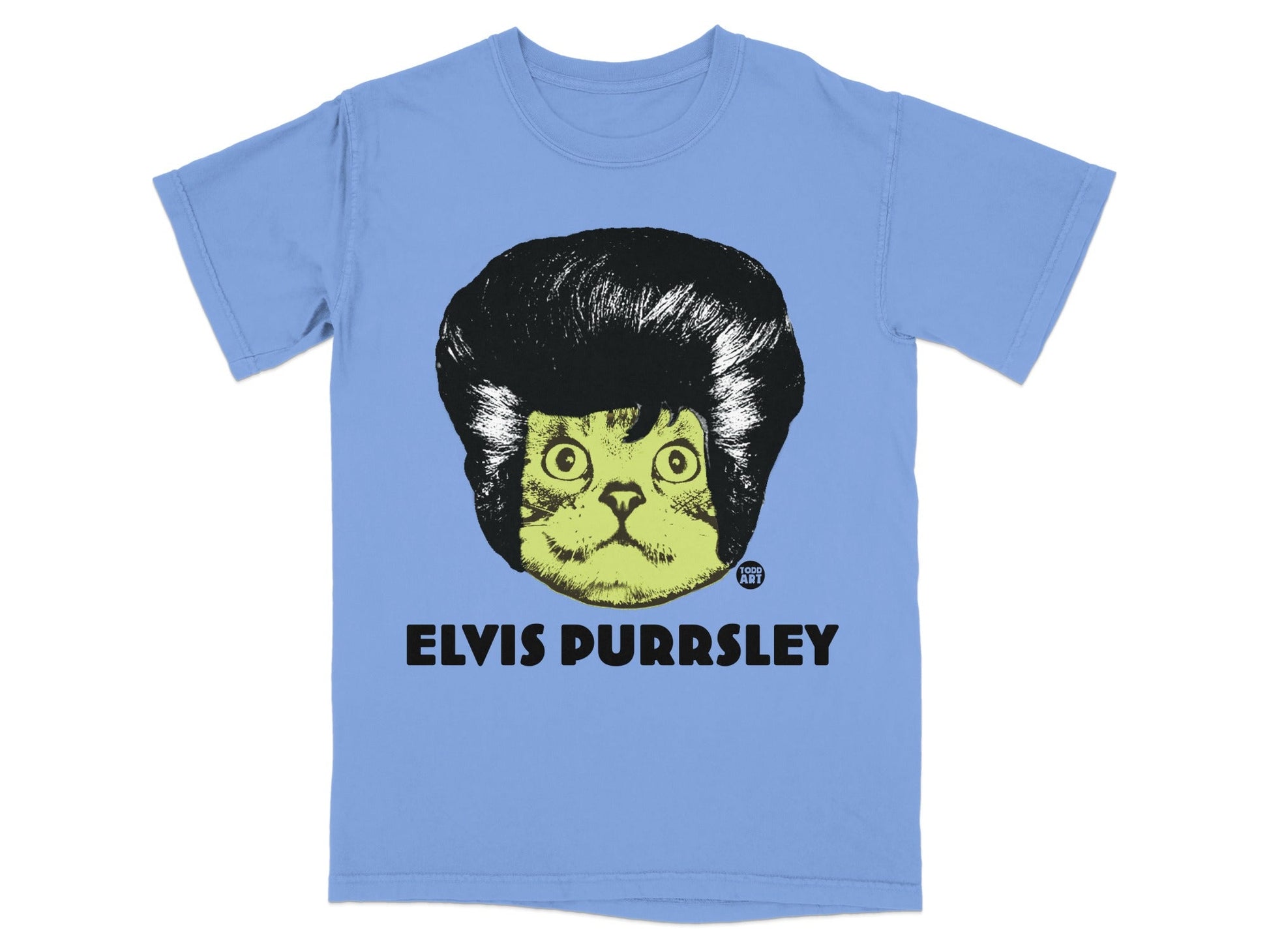 Elvis Purrsley Funny Cat Graphic T-shirt for Cat Lovers