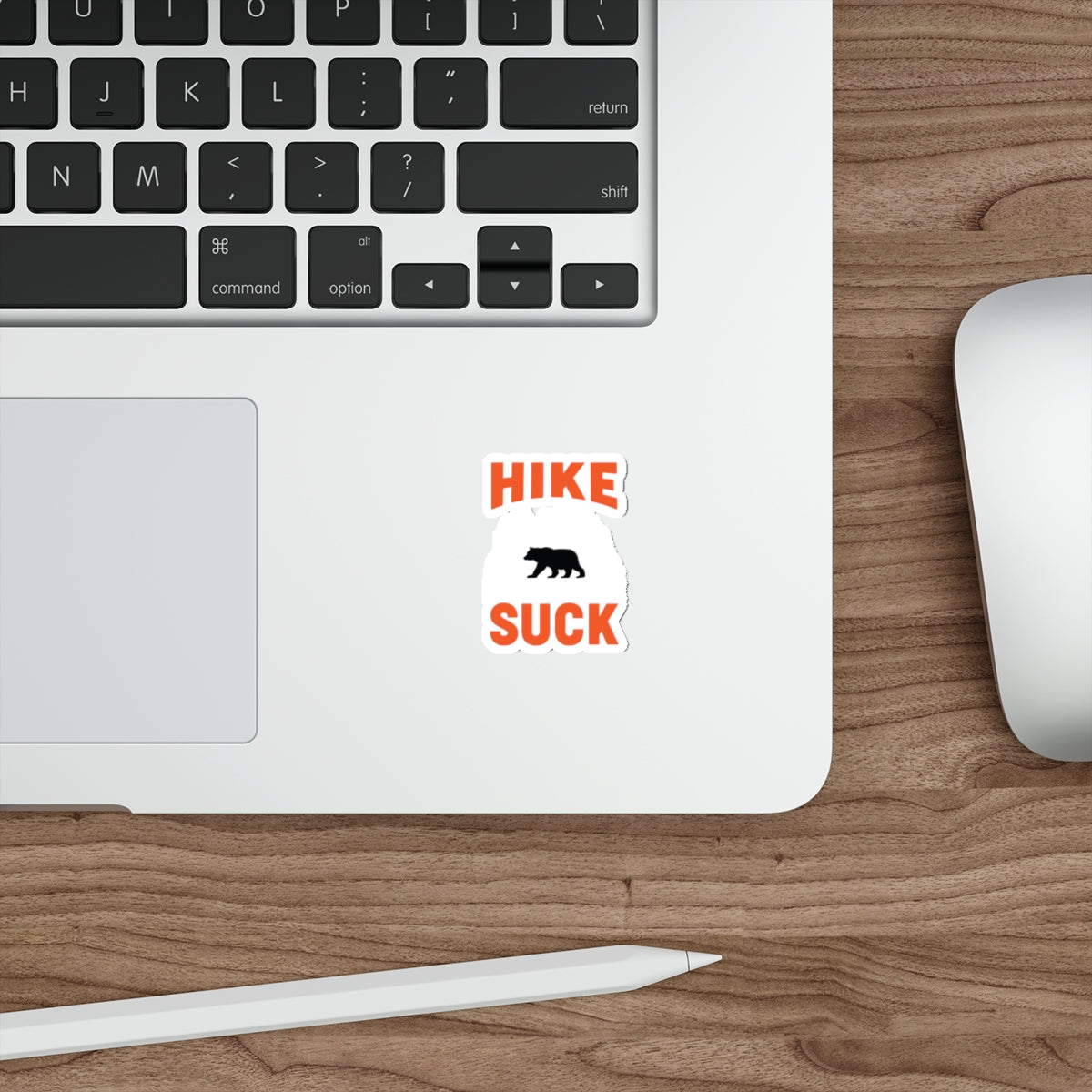 HIKE SUCK bear graphic on laptop Sticker product